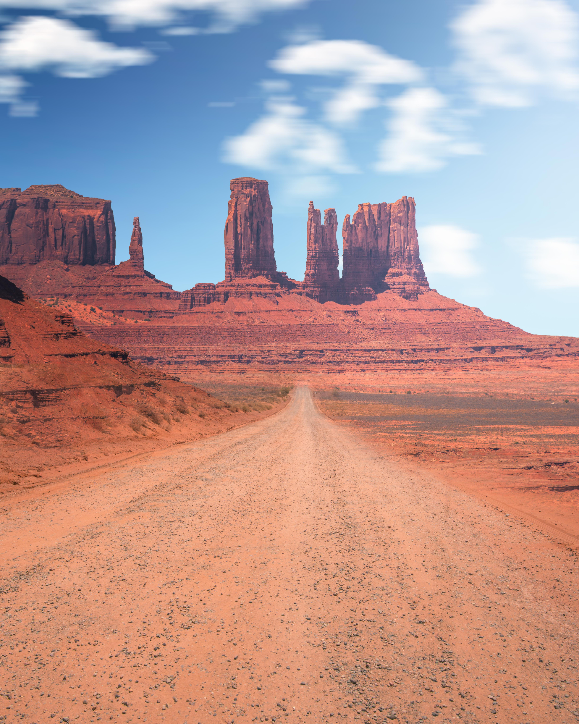 Monument Valley National Park Under Blue and White Sky